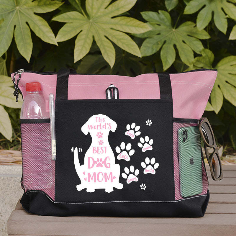 The World's Best Dog Mom Tote Bag, Personalized Dog Tote Bag