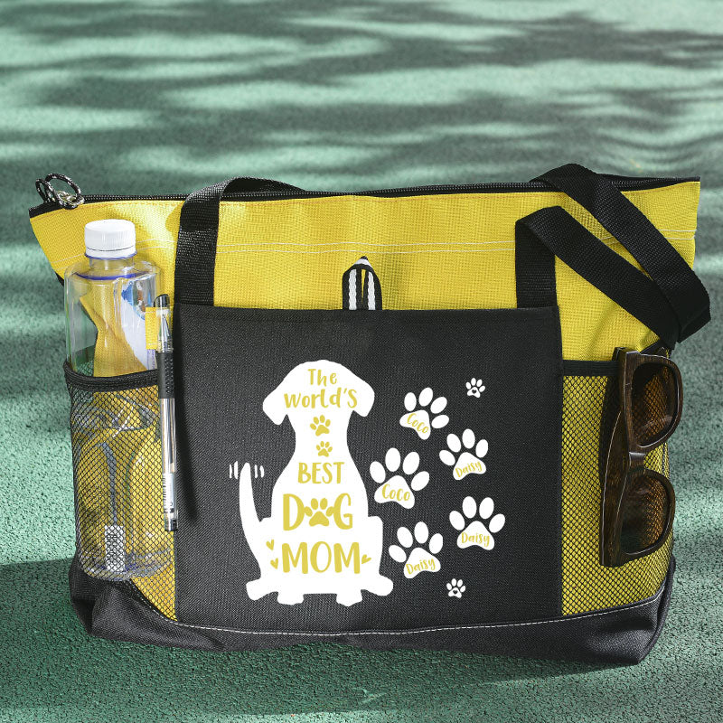 The World's Best Dog Mom Tote Bag, Personalized Dog Tote Bag
