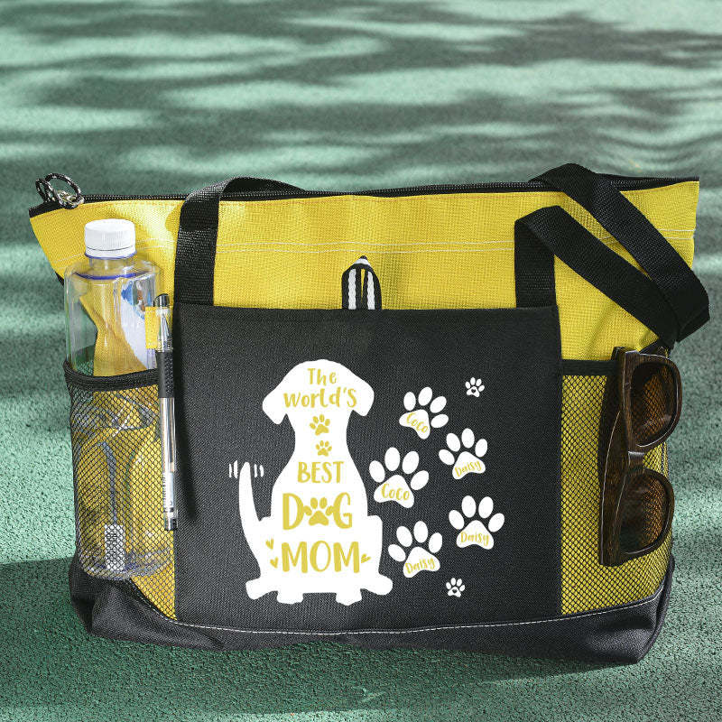 The World's Best Dog Mom Tote Bag, Personalized Dog Tote Bag