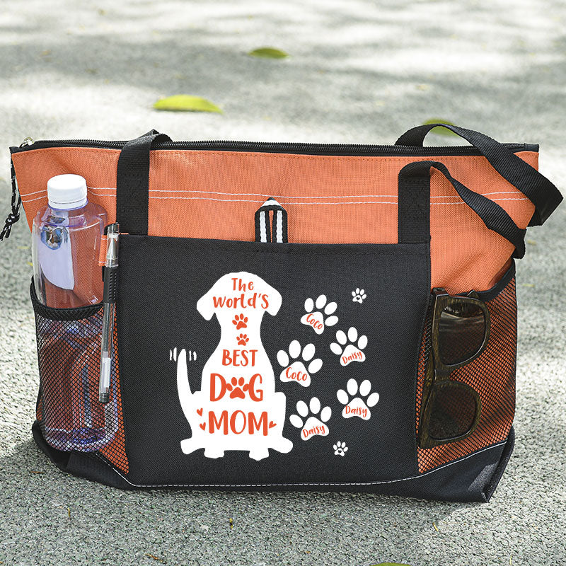 The World's Best Dog Mom Tote Bag, Personalized Dog Tote Bag