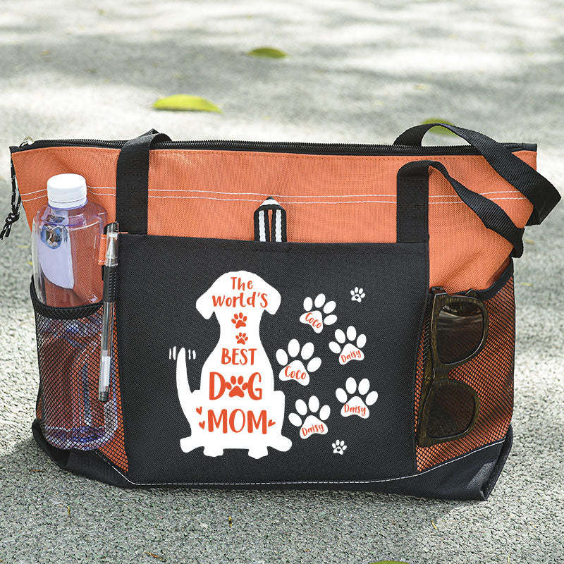 The World's Best Dog Mom Tote Bag, Personalized Dog Tote Bag