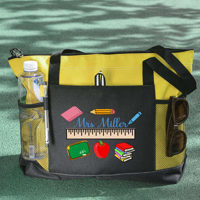 Personalized Teacher Ruler Tote Bag