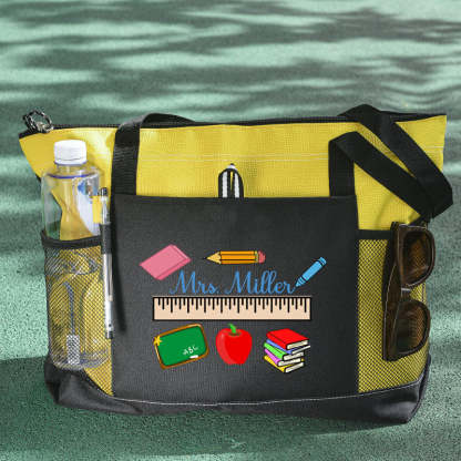 Personalized Teacher Ruler Tote Bag