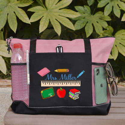 Personalized Teacher Ruler Tote Bag