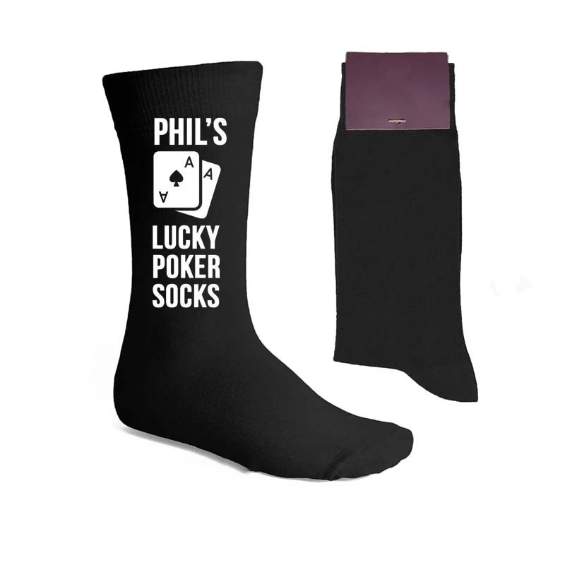 Personalised Lucky Poker Socks Gift For Dad Husband Boyfriend