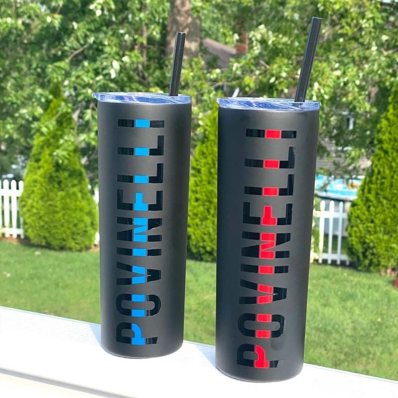 Personalized thin blue line/thin red line 20oz tumbler - Gift For Police/Firefighter
