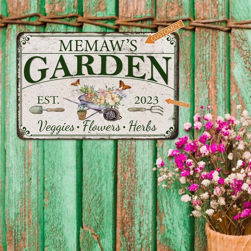 Personalized Garden Sign Garden Lover Gift Veggie Garden Flower Garden
