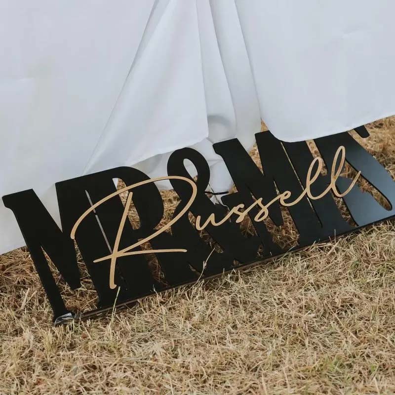 Mr & Mrs Wedding Sign wedding centerpiece Top Table Sign wedding decor