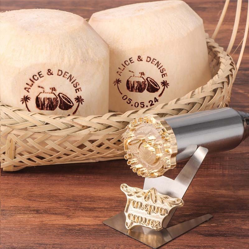 Custom Wedding Logo Coconuts Branding Iron Custom Coconut Brand Iron
