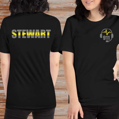 Personalized 911 Dispatcher Shirt - Thin Gold Line Shirt - 911 Dispatcher Gift