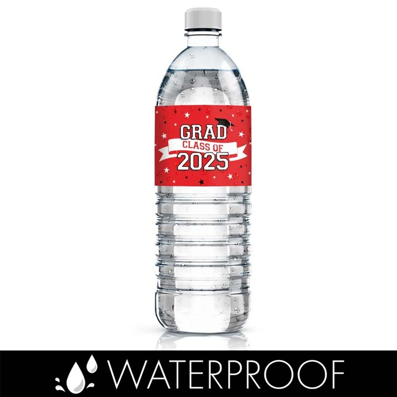 2025 Graduation Water Bottle Labels | Class of 2025 Graduation Party Favors | Grad Party Decorations