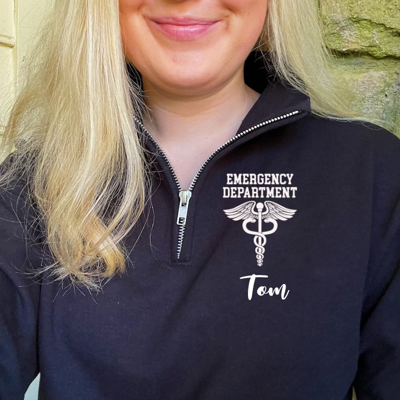 ER Department -Custom Zip Pullover Sweatshirt