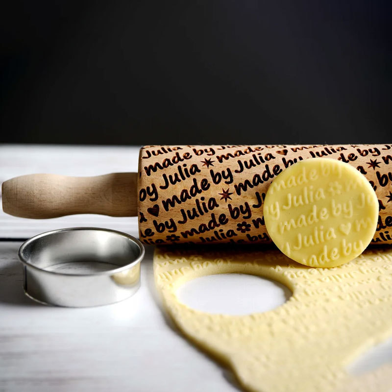 Personalized Laser Engraved Mini Rolling Pin with Name
