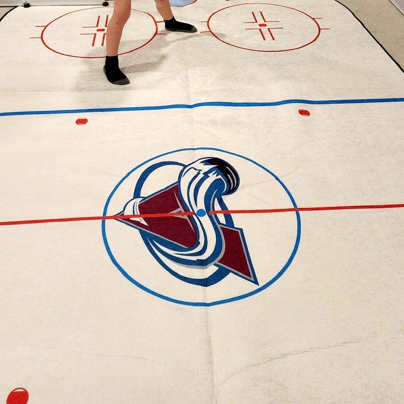 Ice Hockey Rink Printed Area Rug with Custom Team Logo Gift For Ice Hockey Lovers