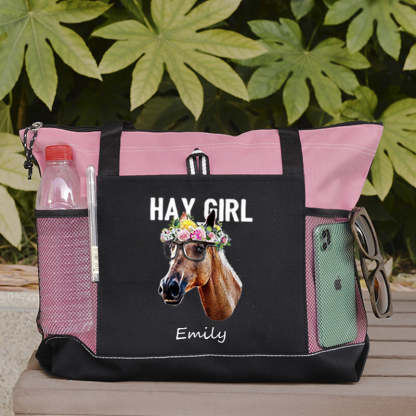 Hay Girl Horse Tote Bag