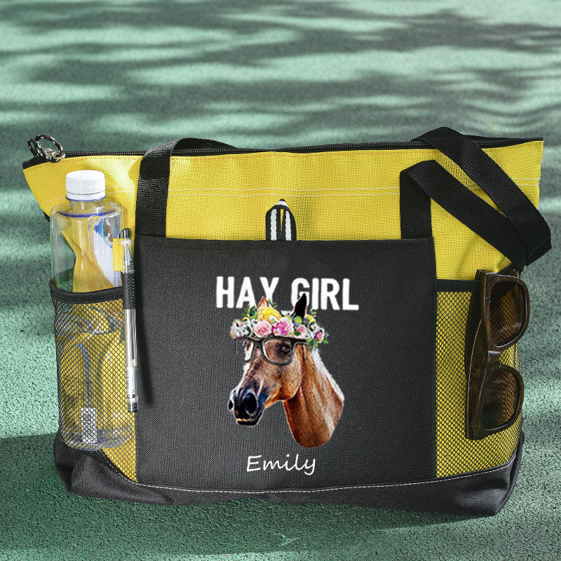 Hay Girl Horse Tote Bag