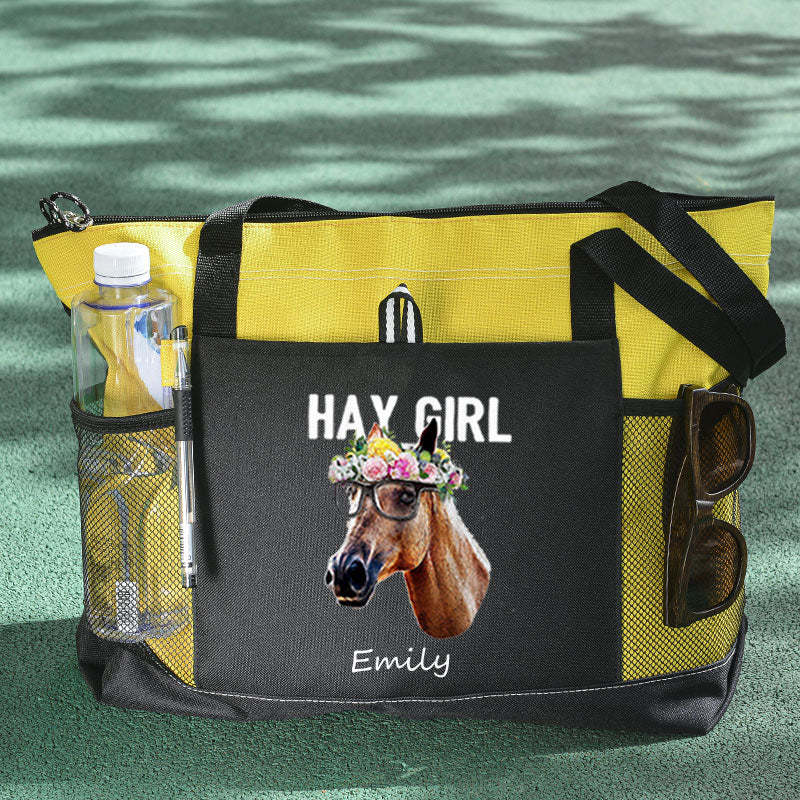 Hay Girl Horse Tote Bag