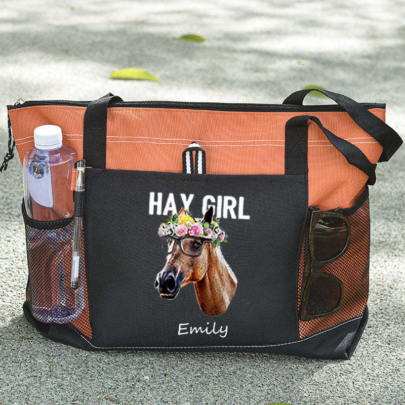 Hay Girl Horse Tote Bag