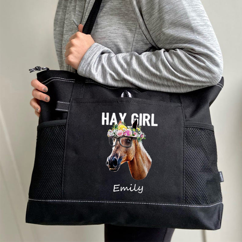 Hay Girl Horse Tote Bag