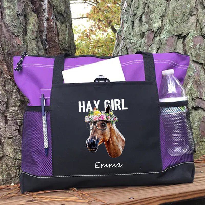 Hay Girl Horse Tote Bag