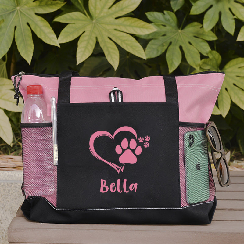 Personalized Dog paw Tote Bag