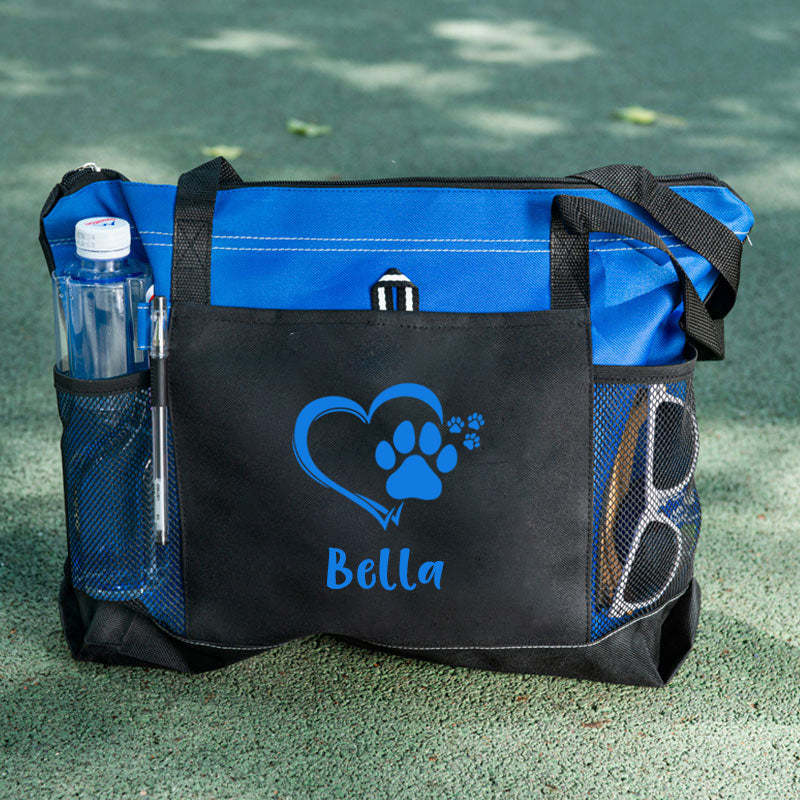 Personalized Dog paw Tote Bag