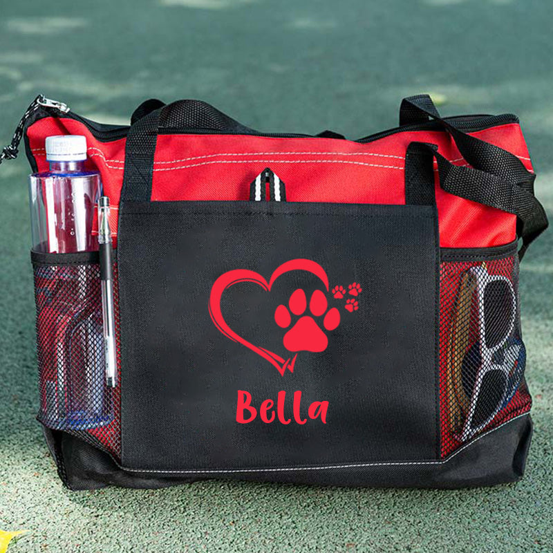 Personalized Dog paw Tote Bag