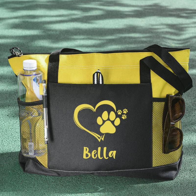 Personalized Dog paw Tote Bag