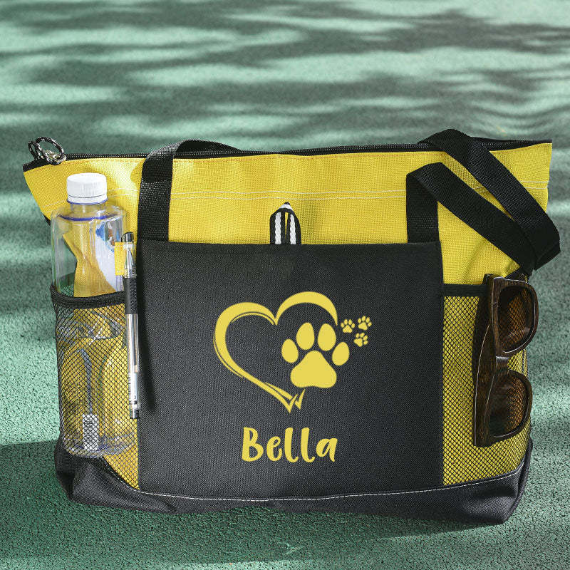 Personalized Dog paw Tote Bag