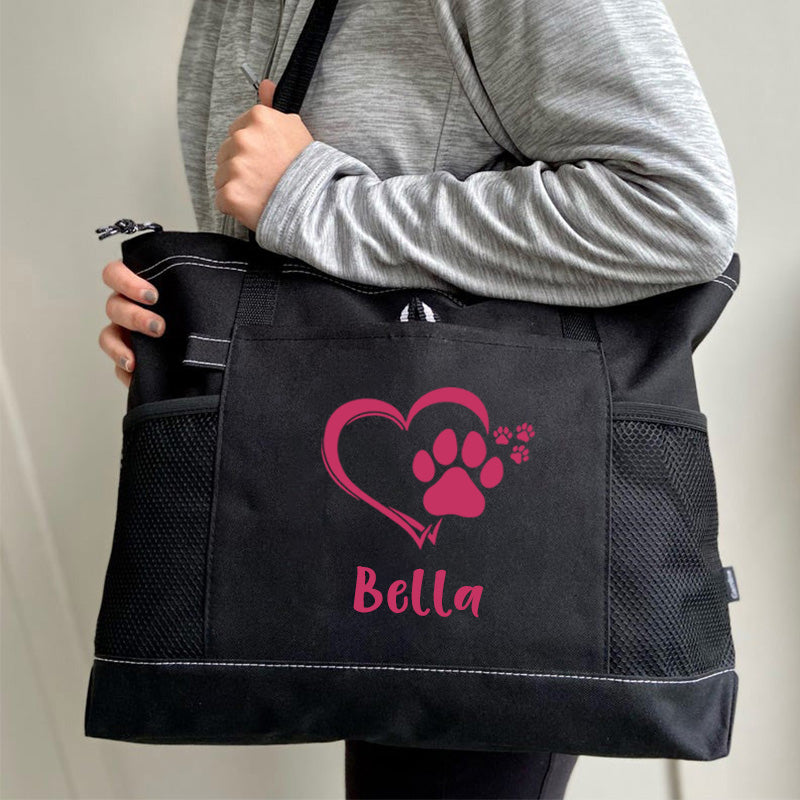 Personalized Dog paw Tote Bag