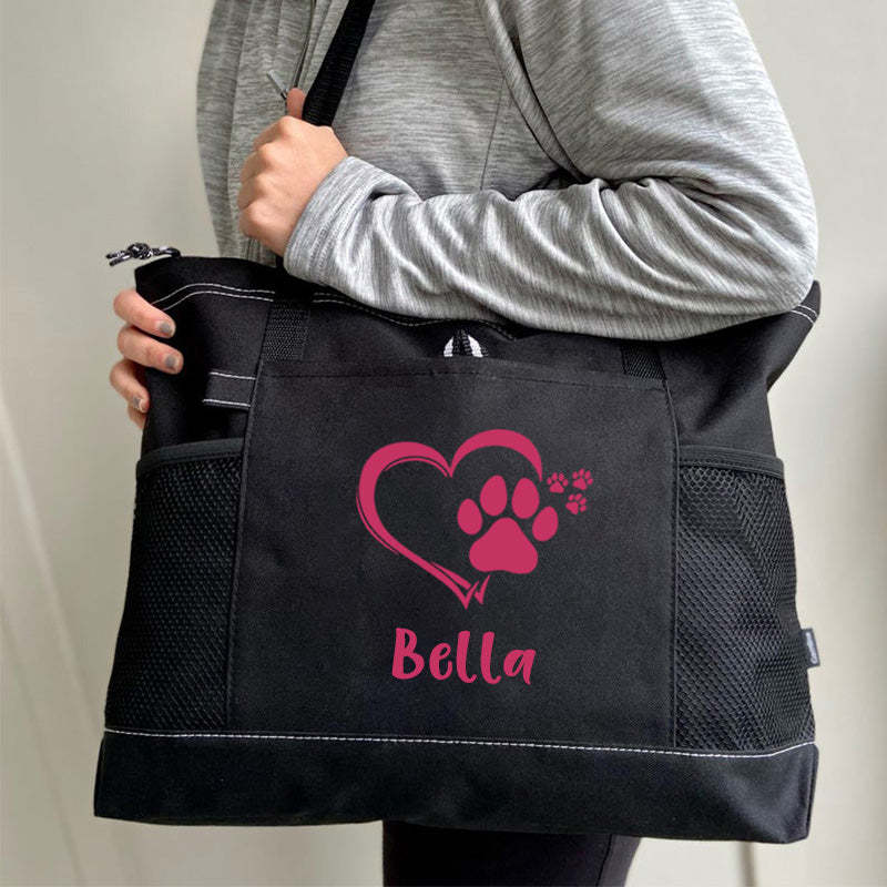 Personalized Dog paw Tote Bag