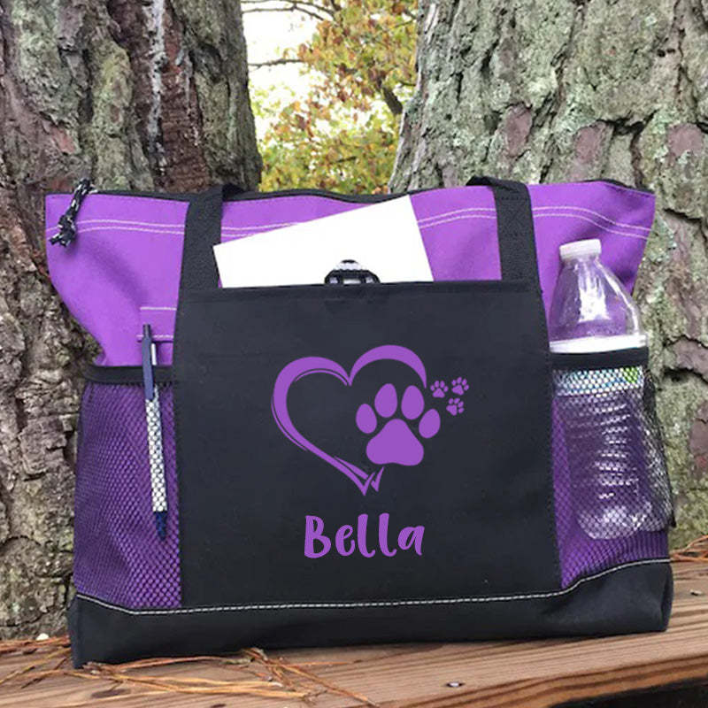Personalized Dog paw Tote Bag