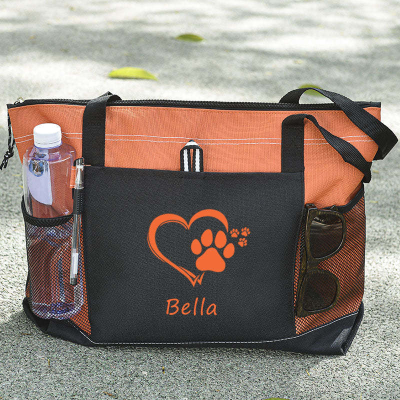 Personalized Dog paw Tote Bag