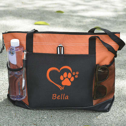 Personalized Dog paw Tote Bag