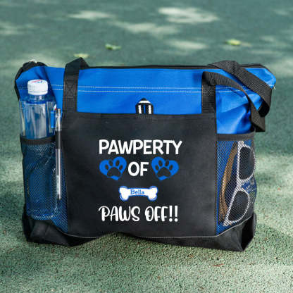 Pawperty of Dogs Name Tote Bag, Personalized Dog Tote Bag