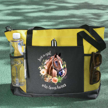 Just a girl who loves horses Tote Bag Horse Lover Bag