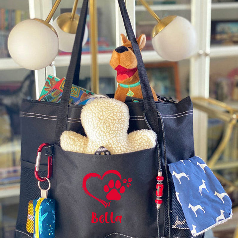Personalized Dog paw Tote Bag