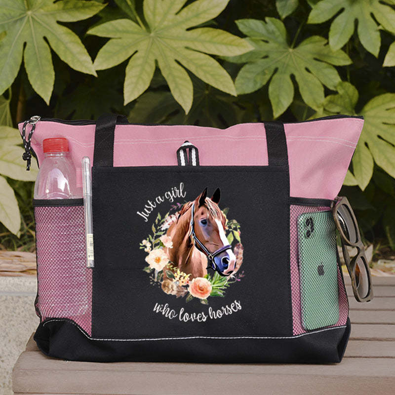 Just a girl who loves horses Tote Bag Horse Lover Bag