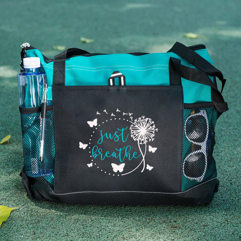 Just Breath with Butterflies Tote Bag