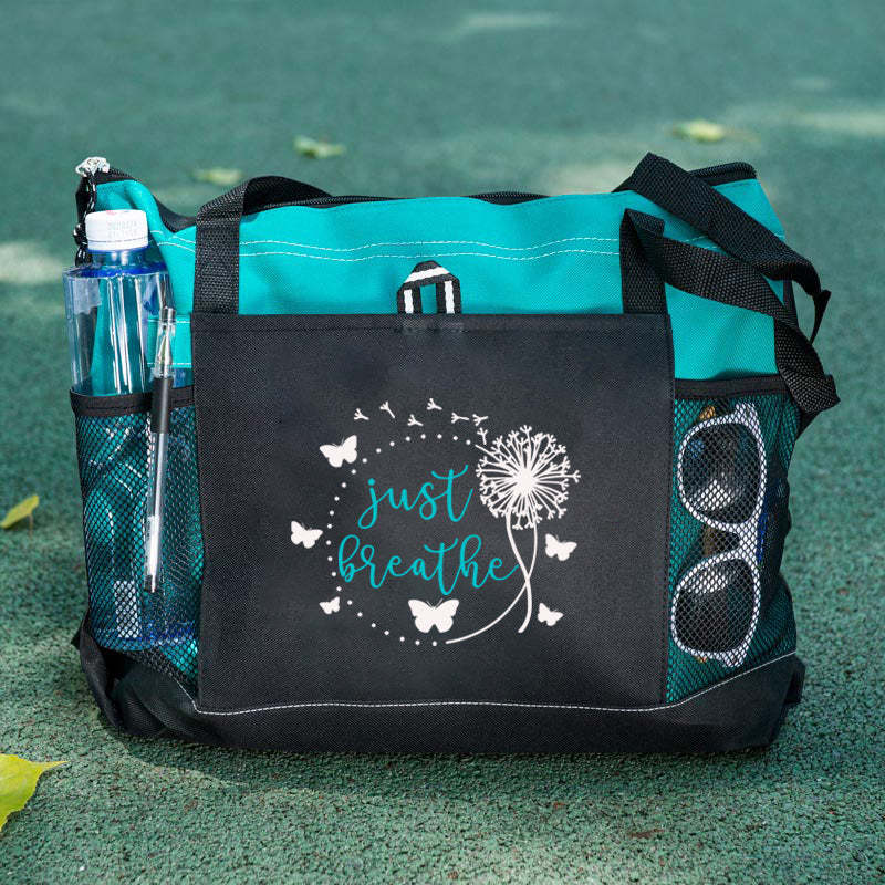 Just Breath with Butterflies Tote Bag
