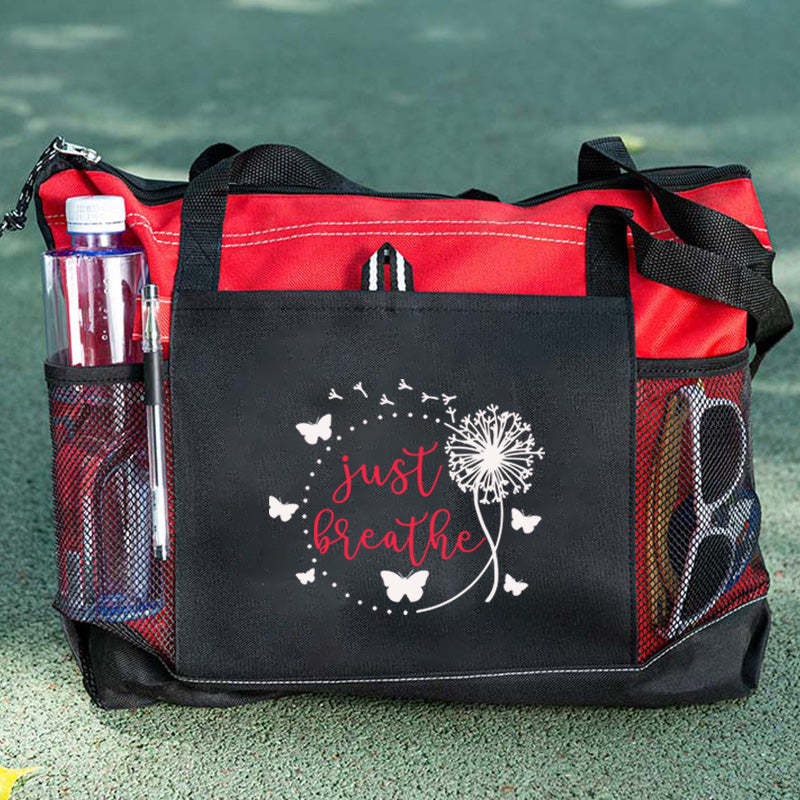 Just Breath with Butterflies Tote Bag