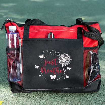 Just Breath with Butterflies Tote Bag