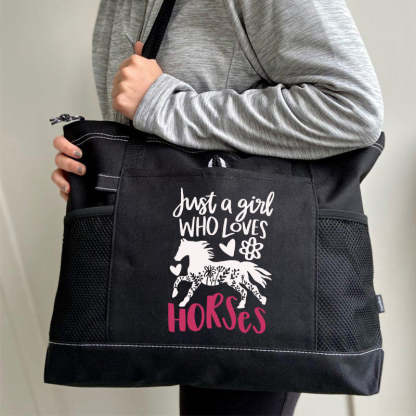 Floral Horse Tote Bag Horse Lover Tote Bag
