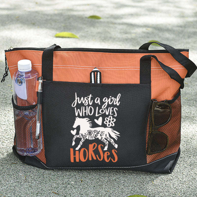 Floral Horse Tote Bag Horse Lover Tote Bag