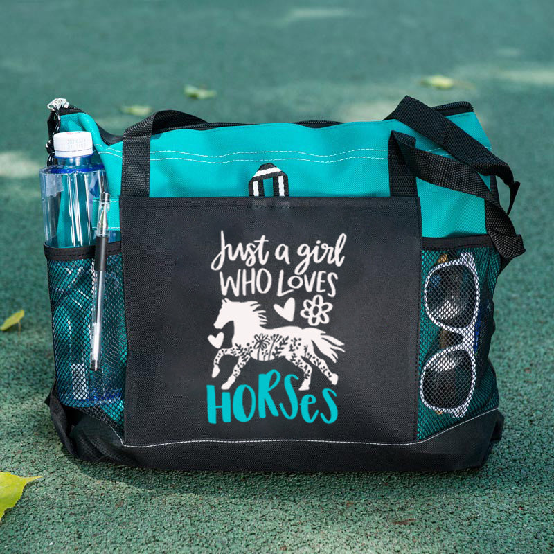 Floral Horse Tote Bag Horse Lover Tote Bag