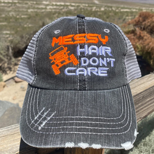 Messy Hair Don't Care Embroidered Cap