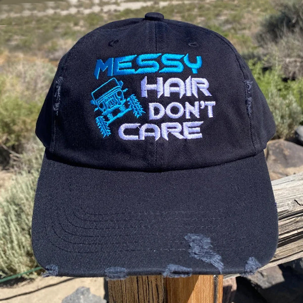 Messy Hair Don't Care Embroidered Cap