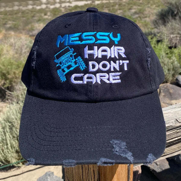 Messy Hair Don't Care Embroidered Cap