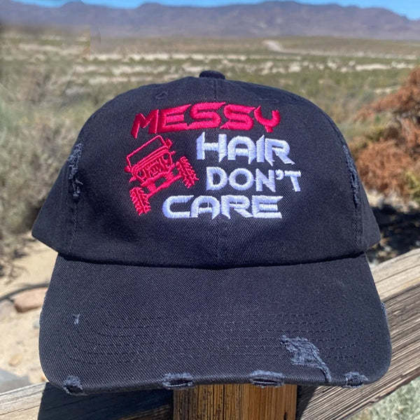 Messy Hair Don't Care Embroidered Cap