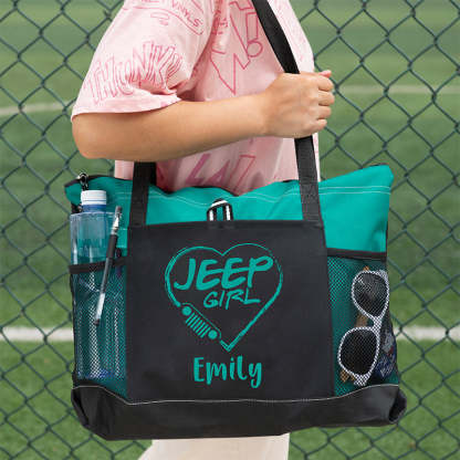 Personalized Jeep girl Tote Bag